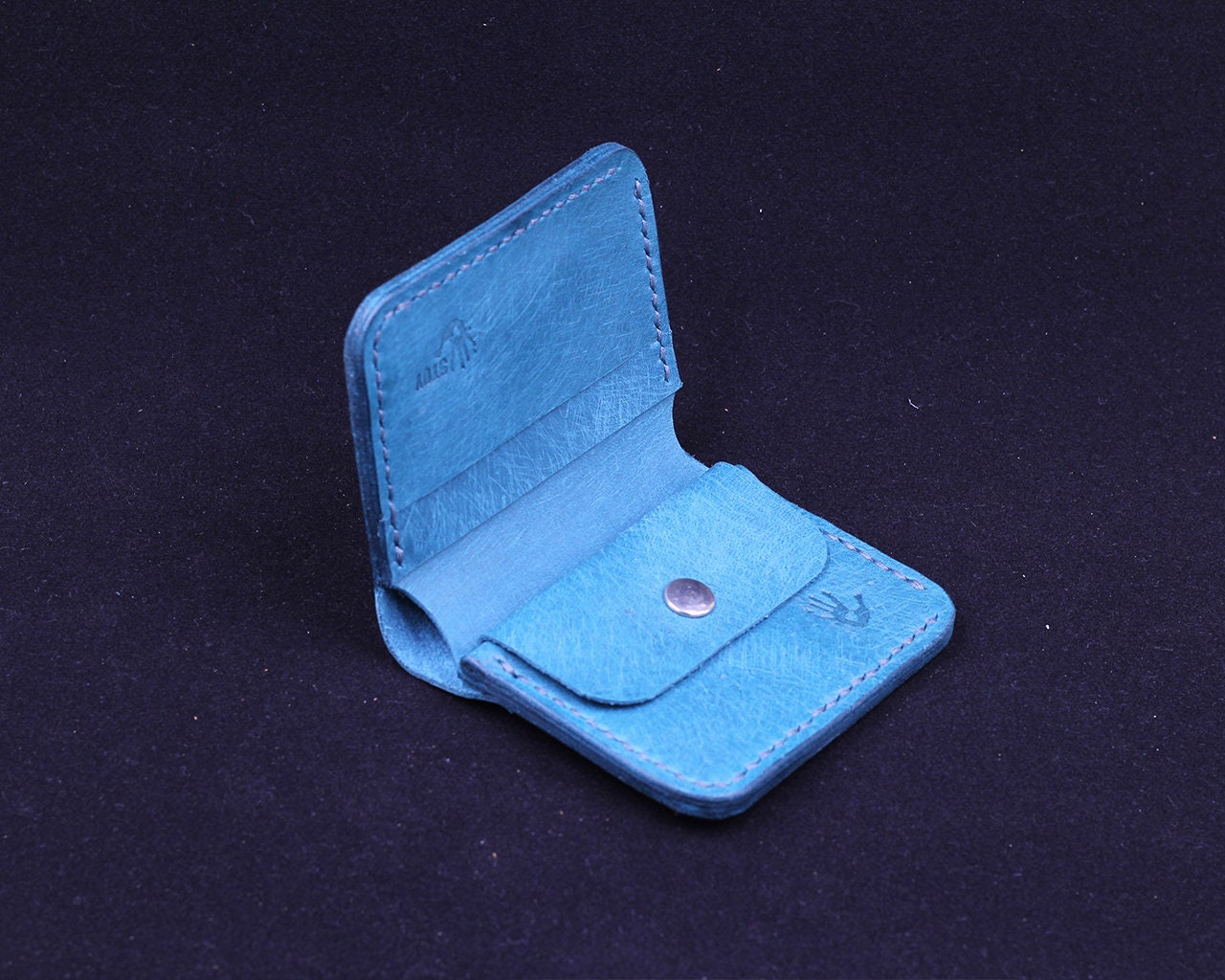 Handmade Leather Wallet - Vertical Coin Cart Wallet - Minimalist Front Pocket Wallet