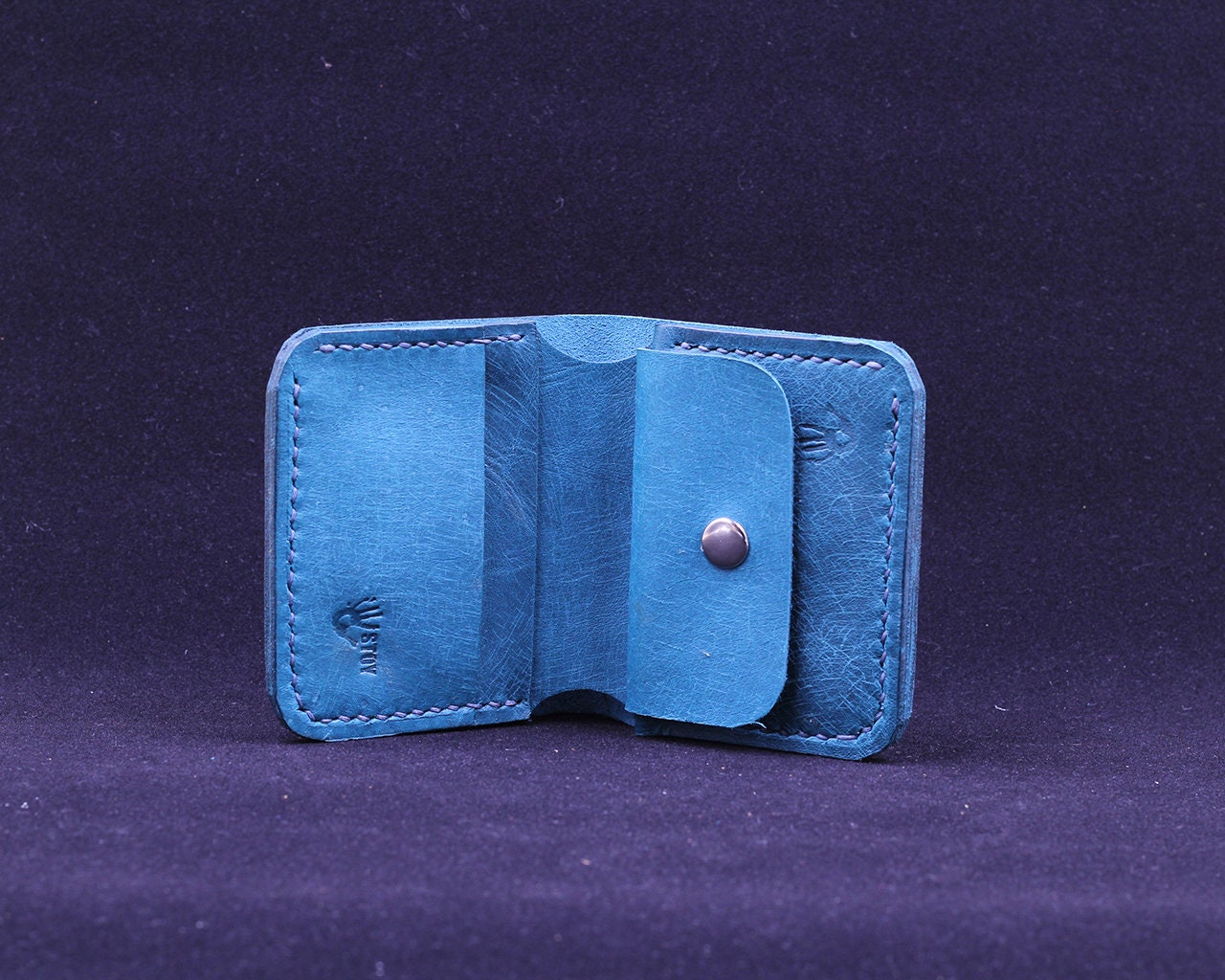 Handmade Leather Wallet - Vertical Coin Cart Wallet - Minimalist Front Pocket Wallet