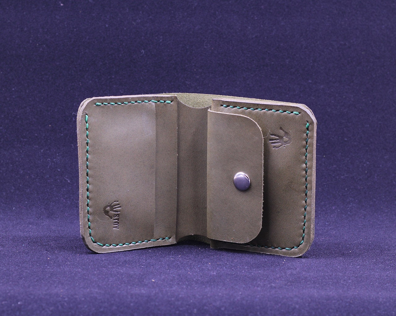 Handmade Leather Wallet - Vertical Coin Cart Wallet - Minimalist Front Pocket Wallet
