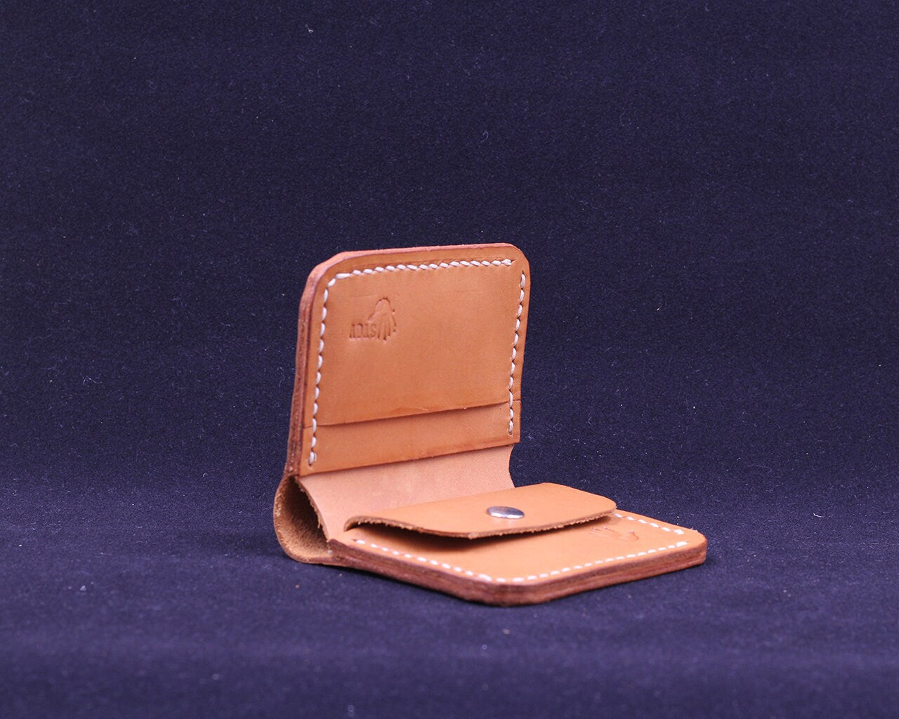 Handmade Leather Wallet - Vertical Coin Cart Wallet - Minimalist Front Pocket Wallet