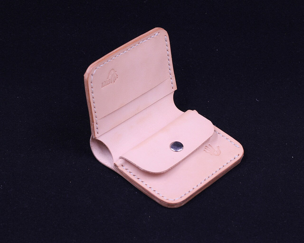 Handmade Leather Wallet - Vertical Coin Cart Wallet - Minimalist Front Pocket Wallet