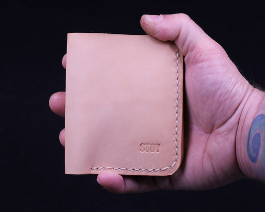 Handmade Leather Wallet - Vertical Coin Cart Wallet - Minimalist Front Pocket Wallet