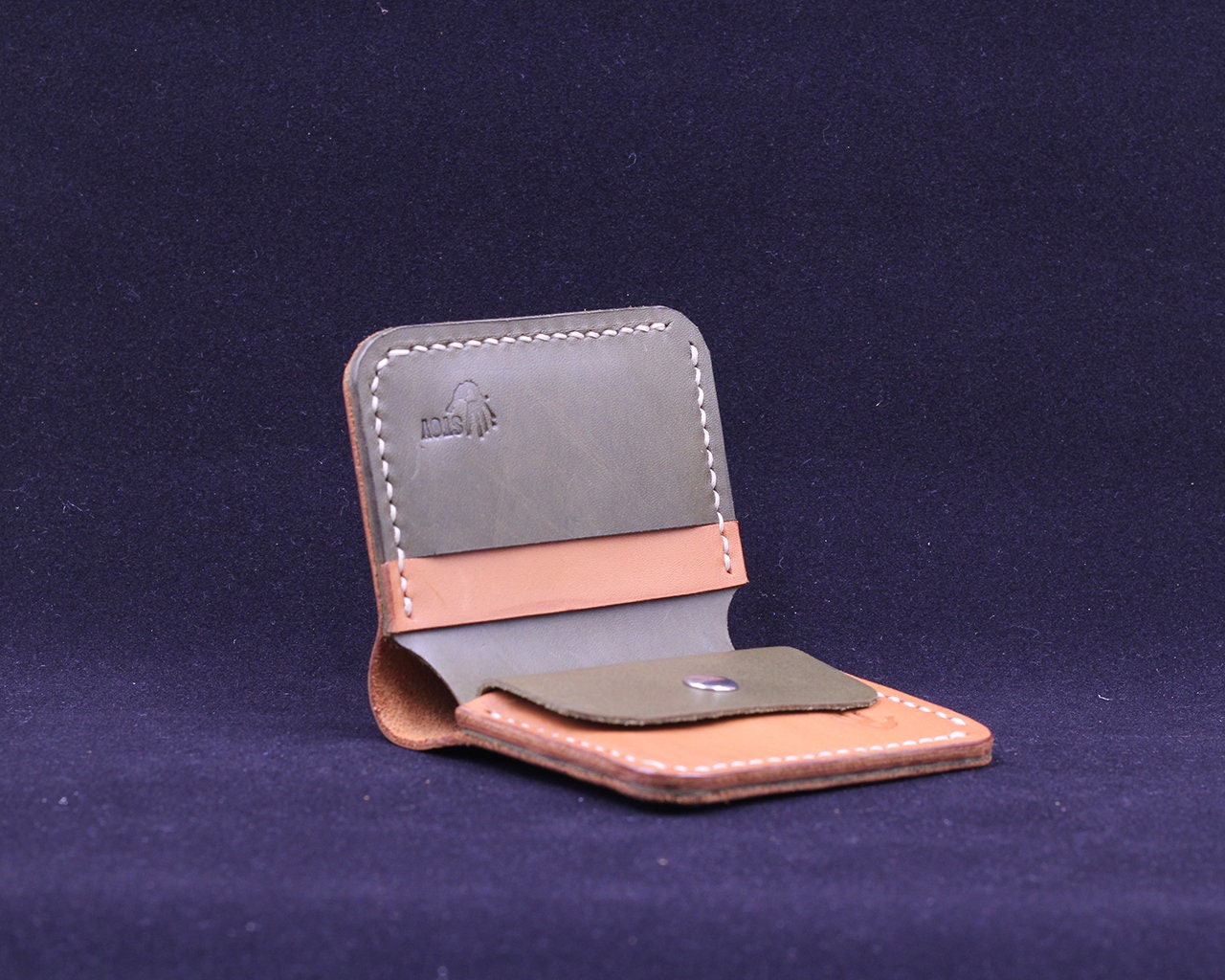 Handmade Leather Wallet - Vertical Coin Cart Wallet - Minimalist Front Pocket Wallet