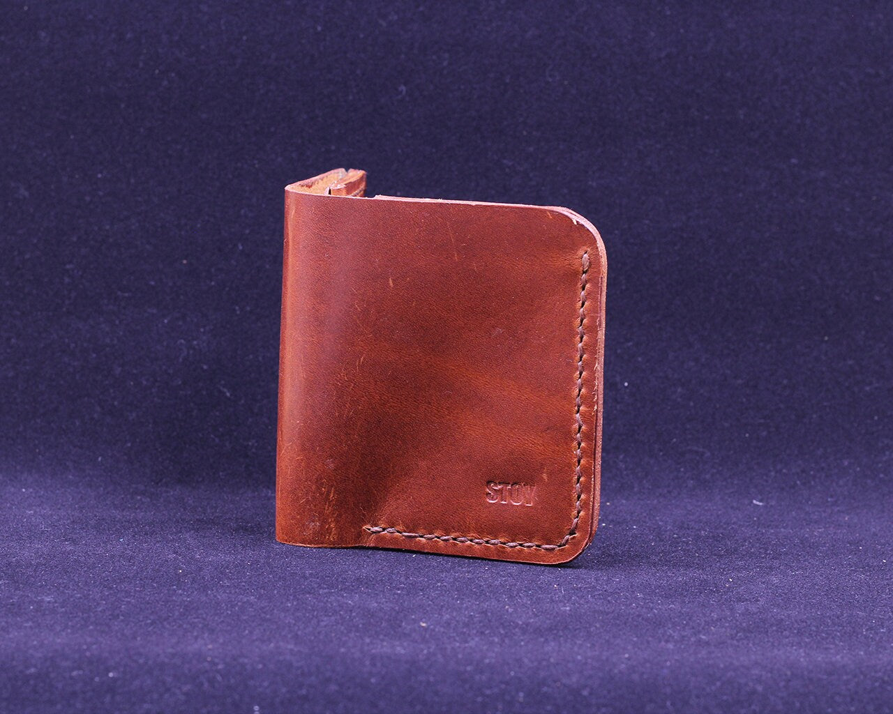 Handmade Leather Wallet - Vertical Coin Cart Wallet - Minimalist Front Pocket Wallet