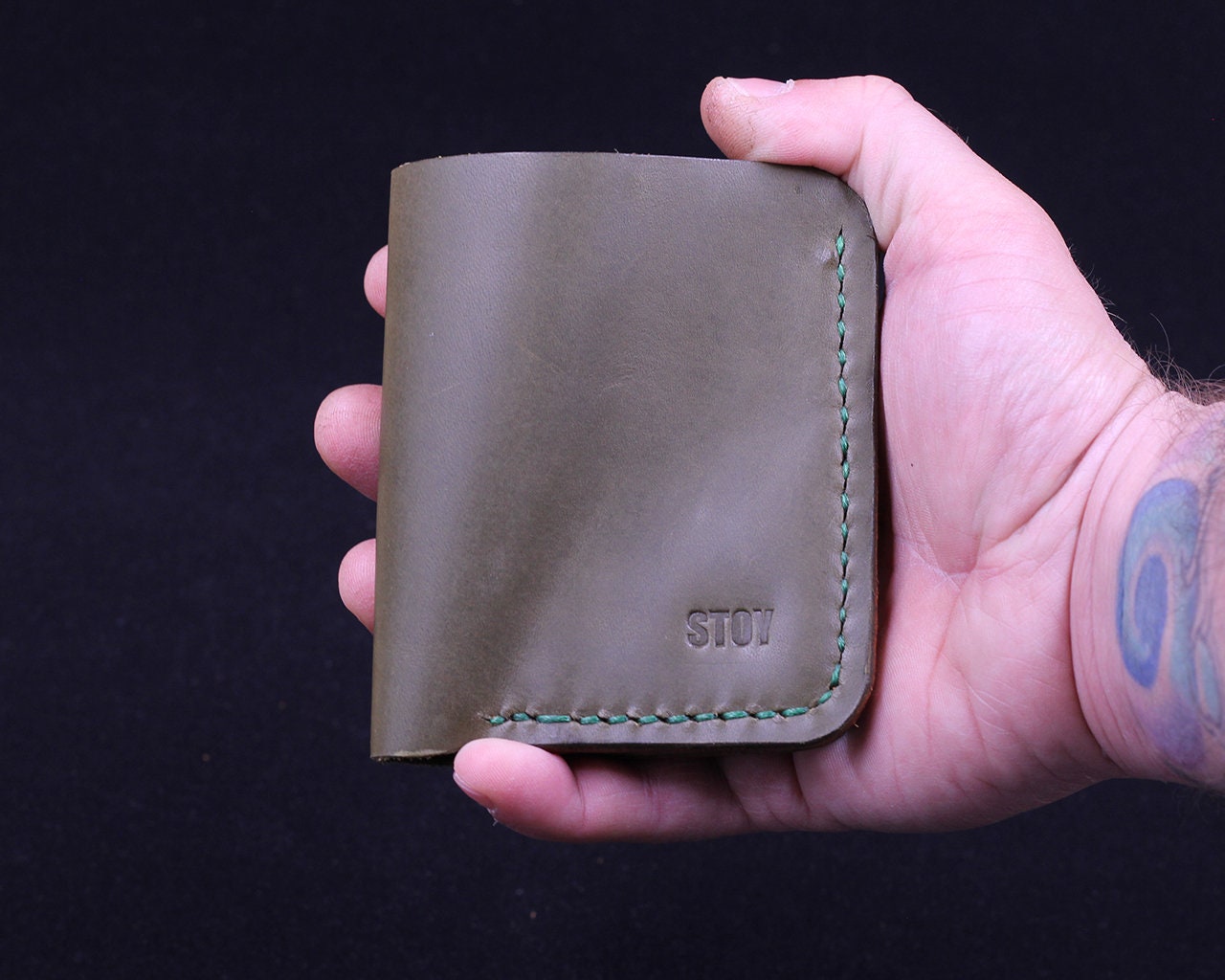 Handmade Leather Wallet - Vertical Coin Cart Wallet - Minimalist Front Pocket Wallet