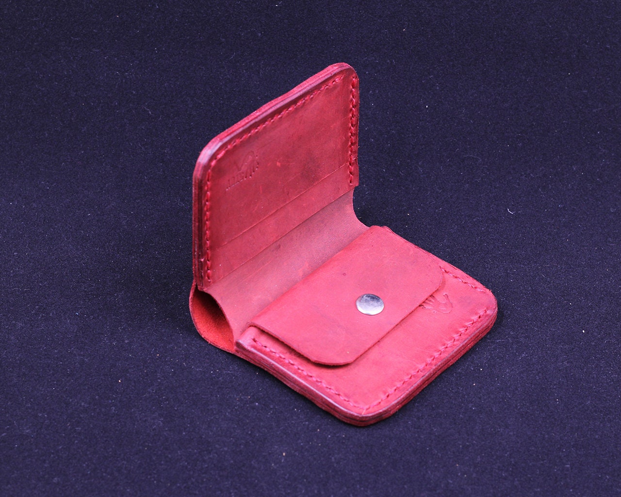 Handmade Leather Wallet - Vertical Coin Cart Wallet - Minimalist Front Pocket Wallet