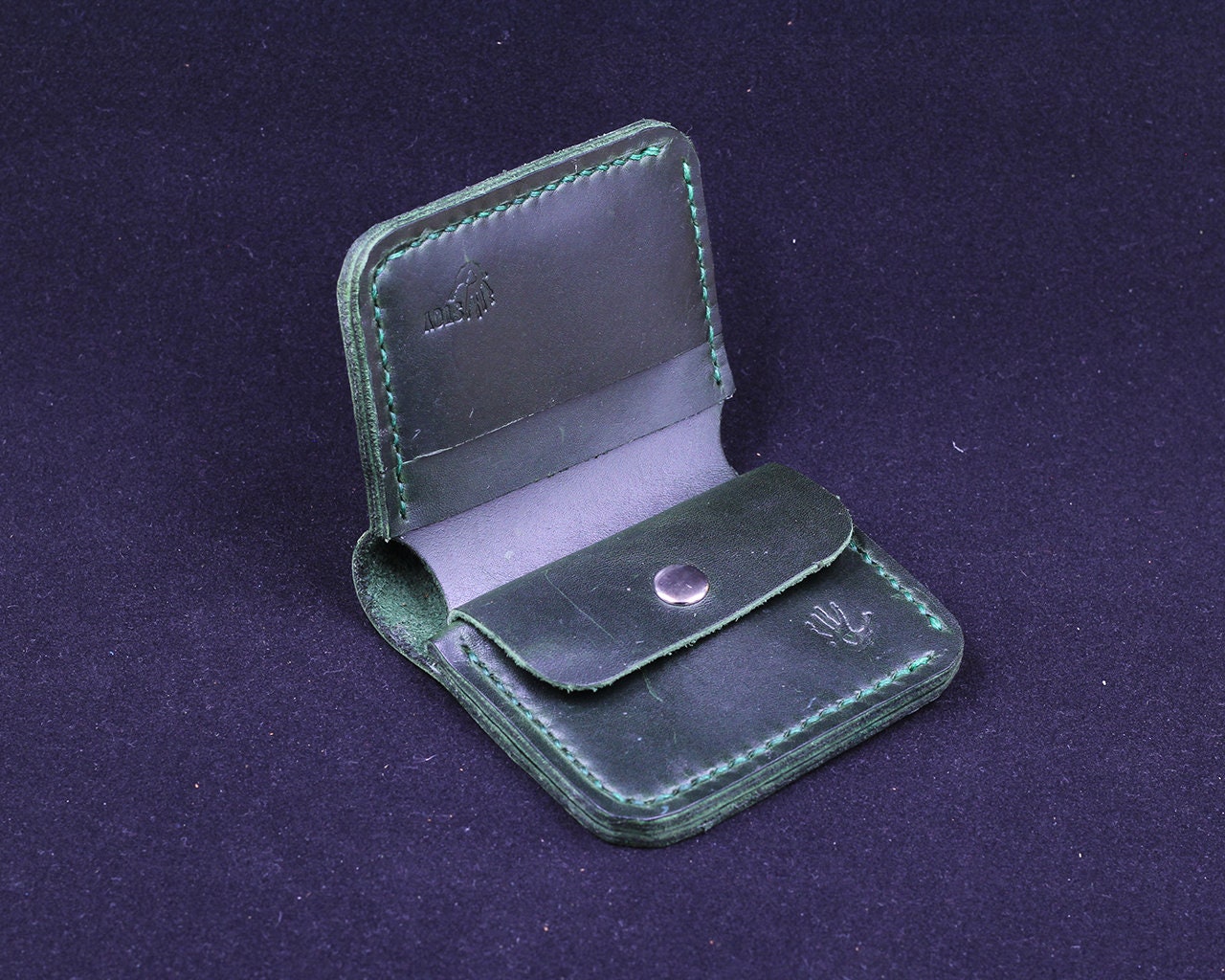 Handmade Leather Wallet - Vertical Coin Cart Wallet - Minimalist Front Pocket Wallet