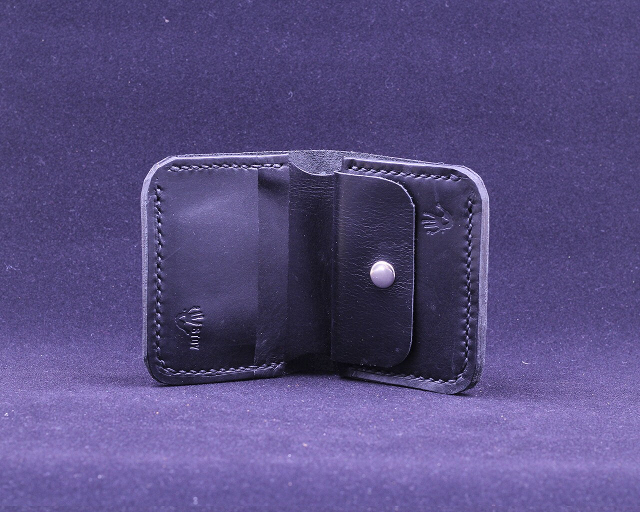Handmade Leather Wallet - Vertical Coin Cart Wallet - Minimalist Front Pocket Wallet
