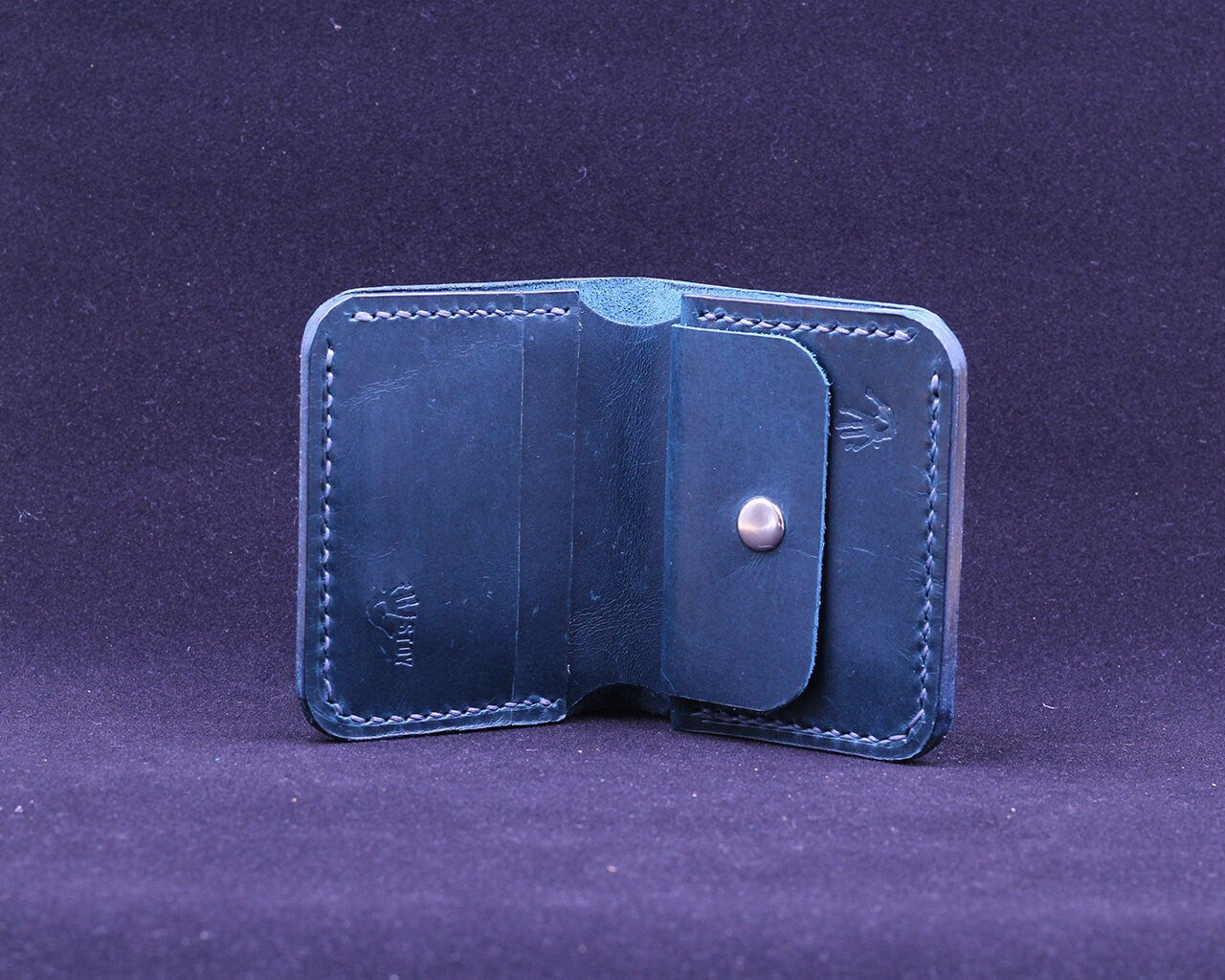 Handmade Leather Wallet - Vertical Coin Cart Wallet - Minimalist Front Pocket Wallet