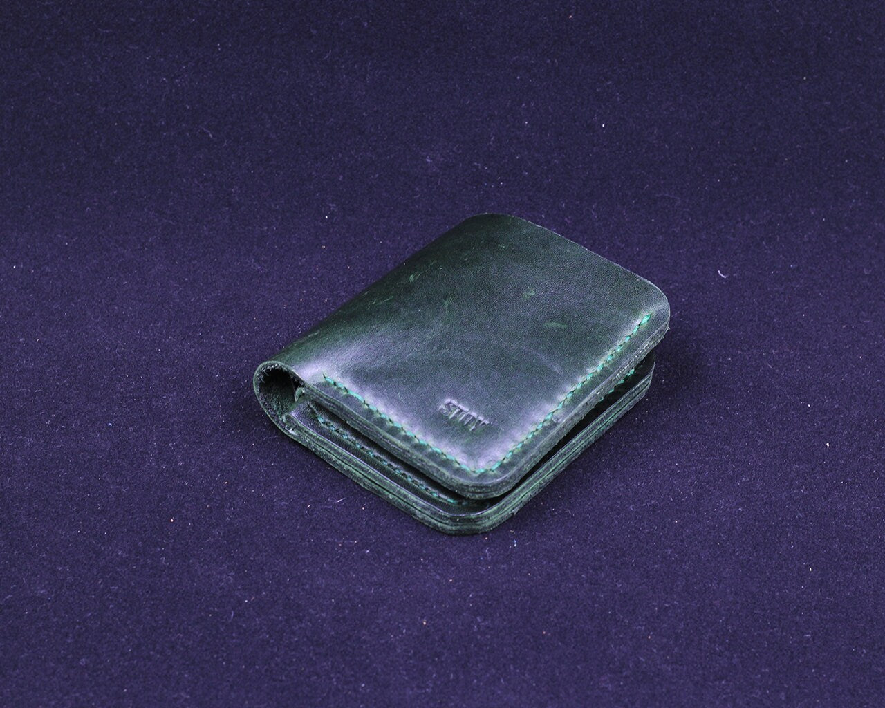 Handmade Leather Wallet - Vertical Coin Cart Wallet - Minimalist Front Pocket Wallet