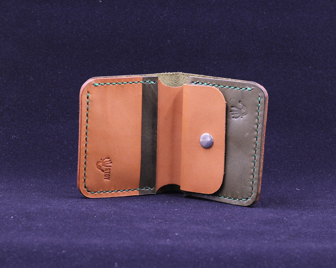 Handmade Leather Wallet - Vertical Coin Cart Wallet - Minimalist Front Pocket Wallet