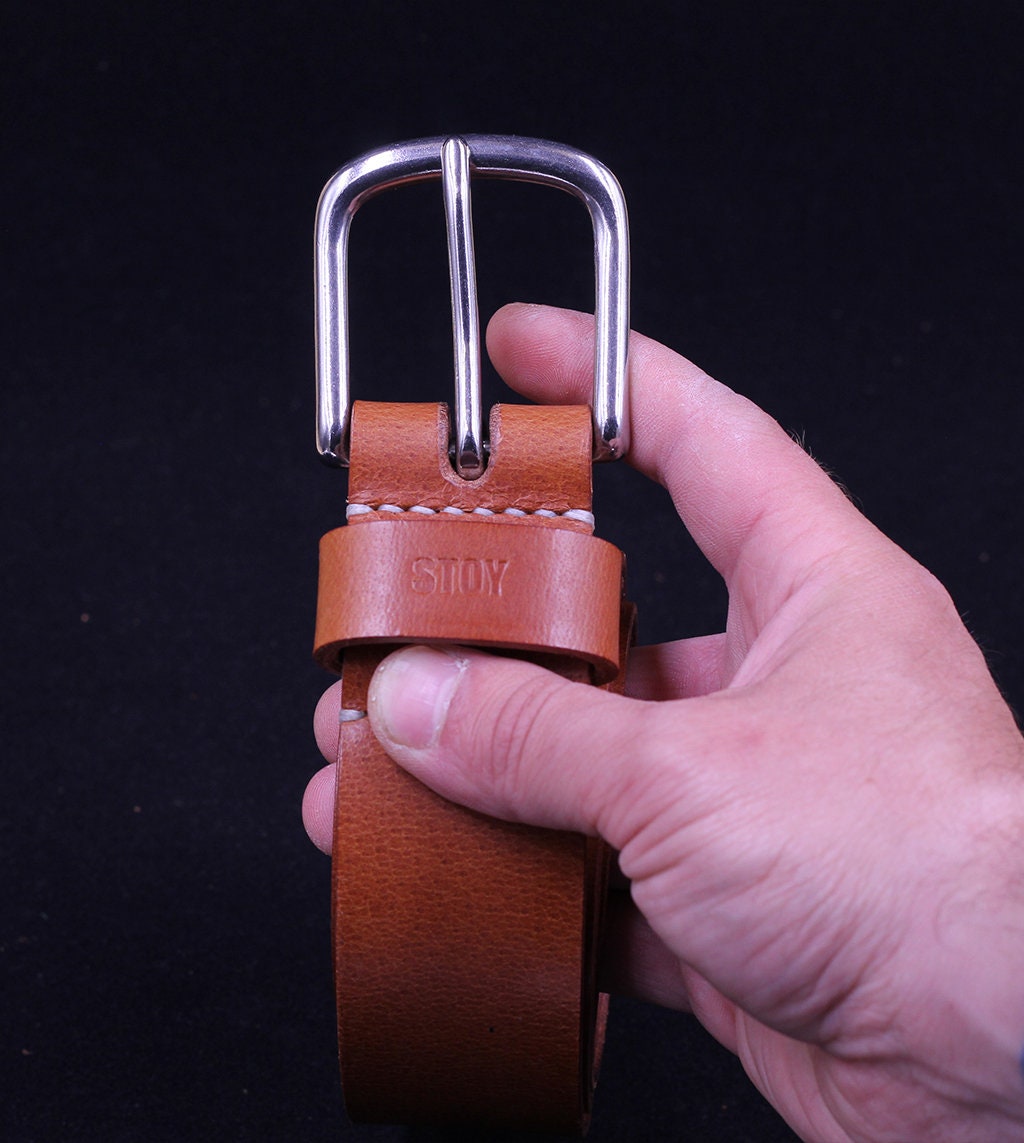 Handmade Leather Belt, Mens Leather Belt, Vegetable Tanned Cowhide Belt