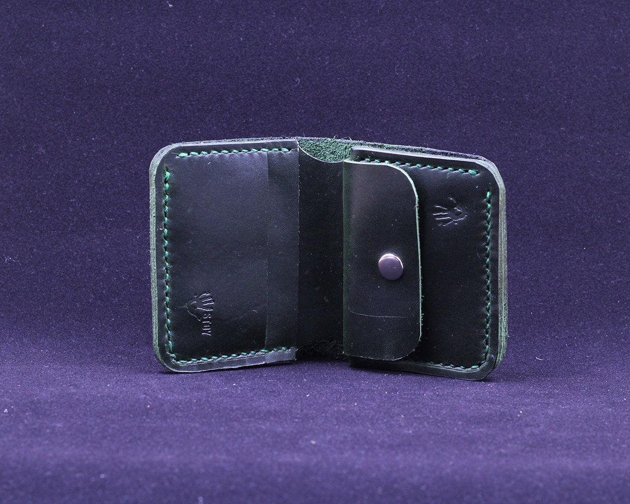 Handmade Leather Wallet - Vertical Coin Cart Wallet - Minimalist Front Pocket Wallet