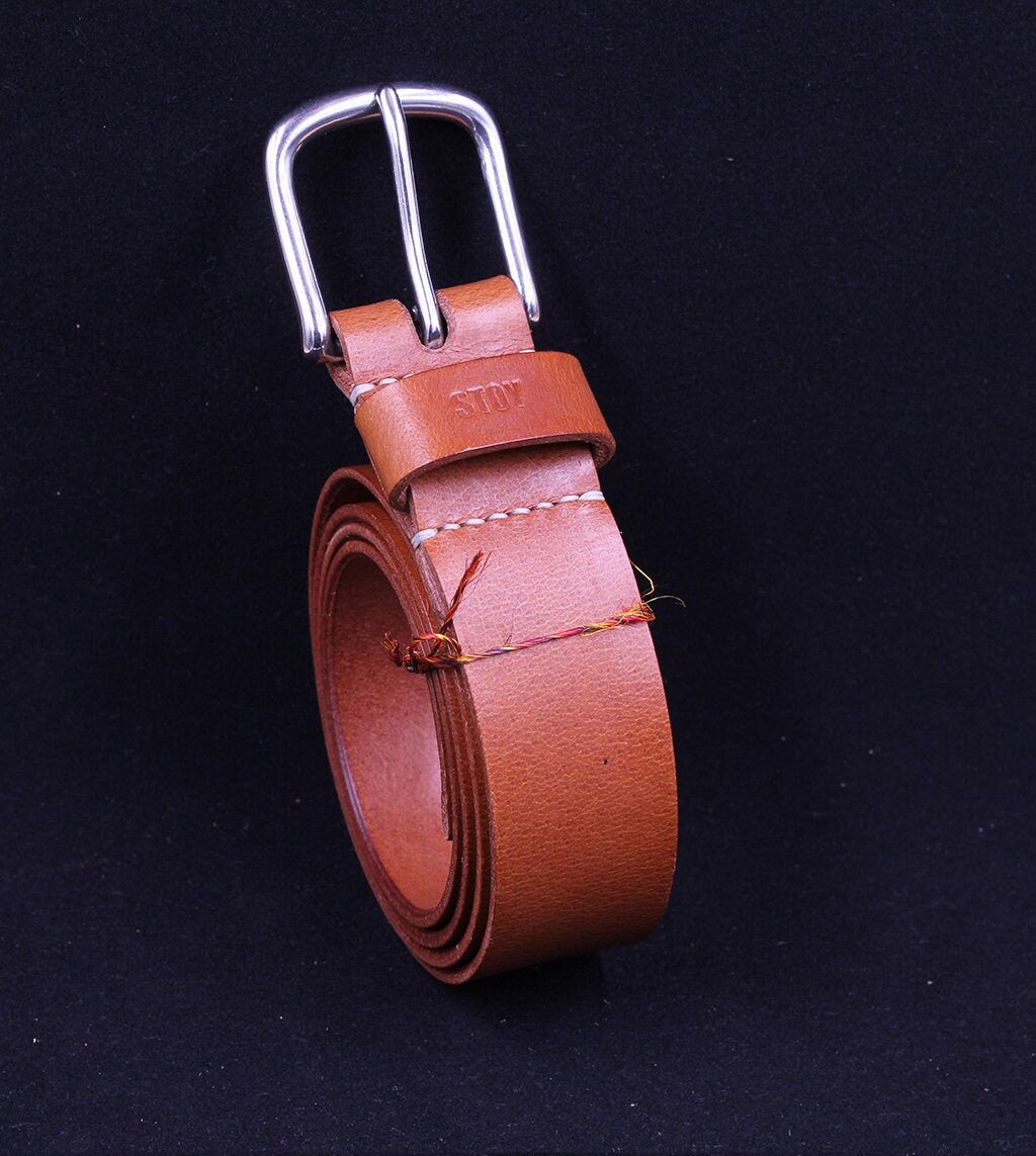 Handmade Leather Belt, Mens Leather Belt, Vegetable Tanned Cowhide Belt