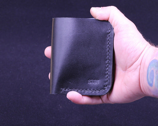 Handmade Leather Wallet - Vertical Coin Cart Wallet - Minimalist Front Pocket Wallet