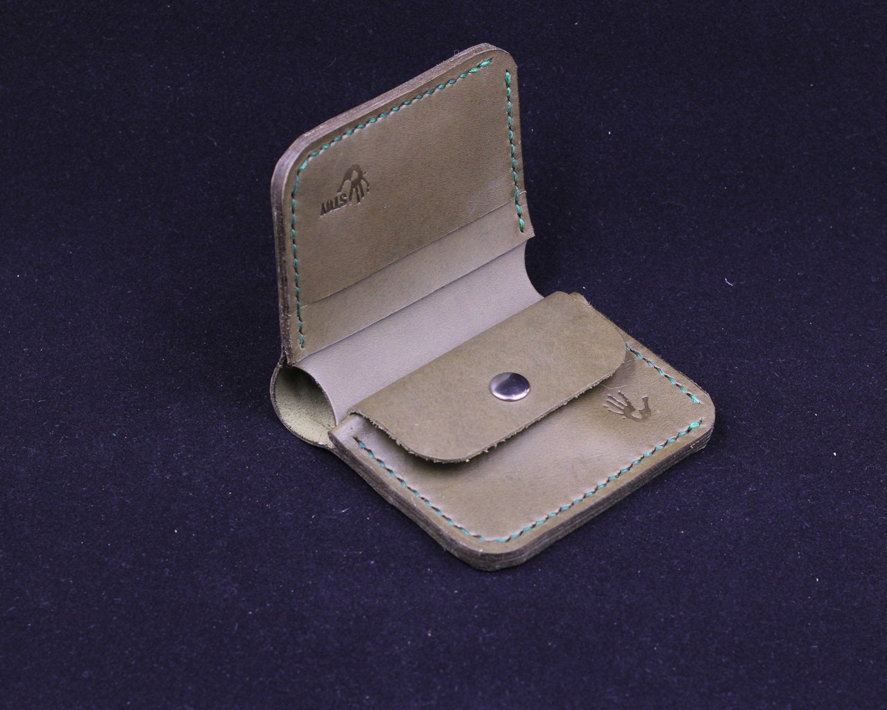 Handmade Leather Wallet - Vertical Coin Cart Wallet - Minimalist Front Pocket Wallet