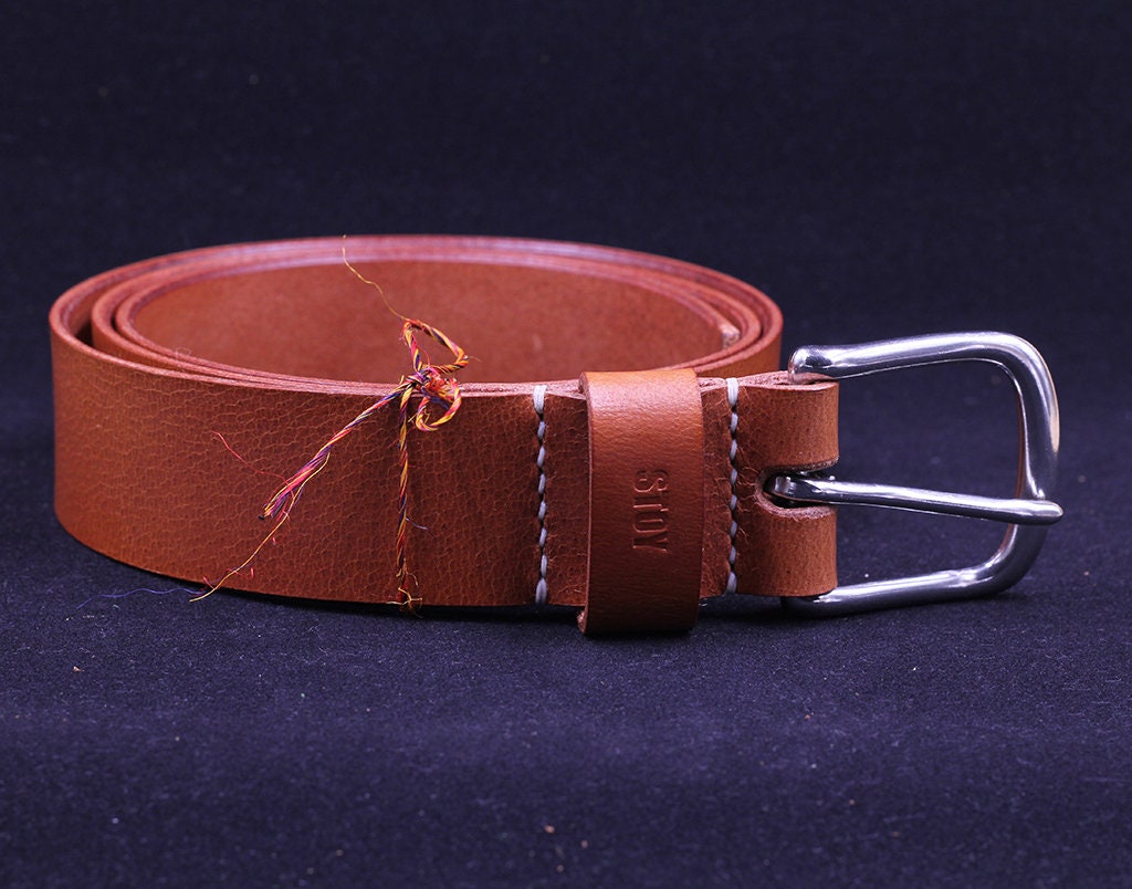 Handmade Leather Belt, Mens Leather Belt, Vegetable Tanned Cowhide Belt