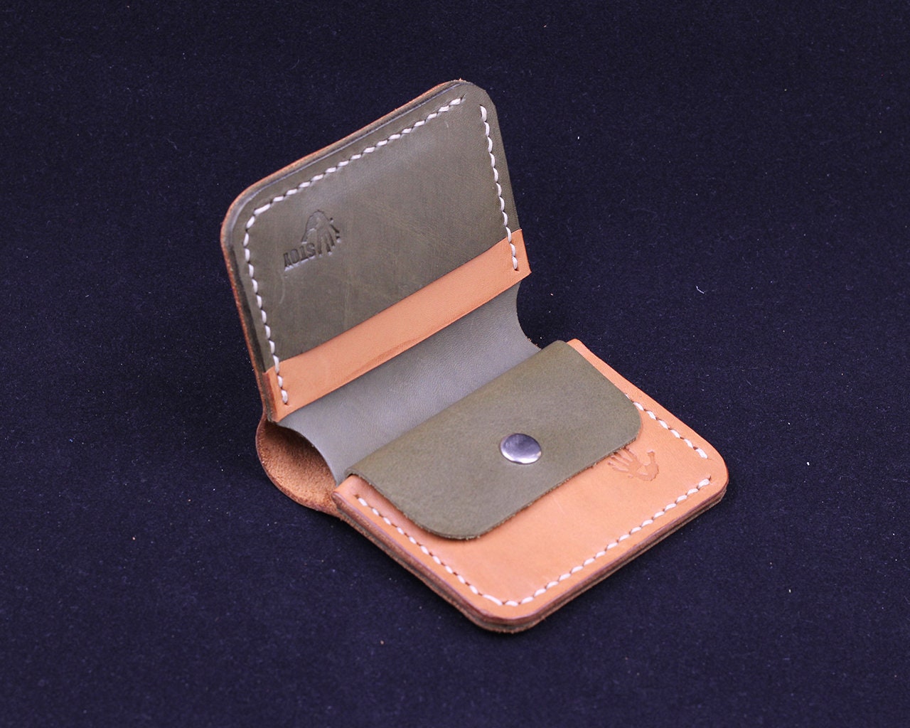 Handmade Leather Wallet - Vertical Coin Cart Wallet - Minimalist Front Pocket Wallet