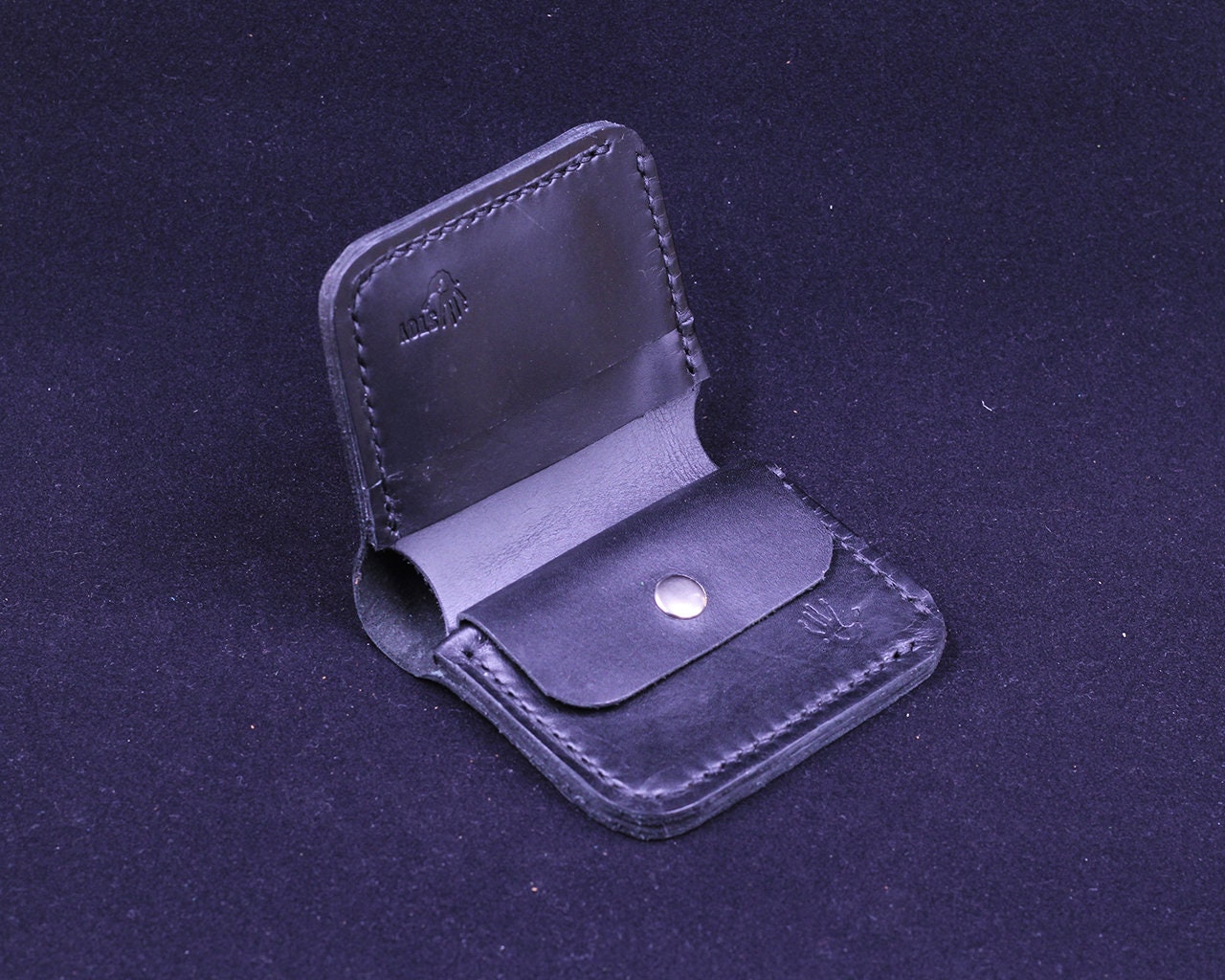 Handmade Leather Wallet - Vertical Coin Cart Wallet - Minimalist Front Pocket Wallet