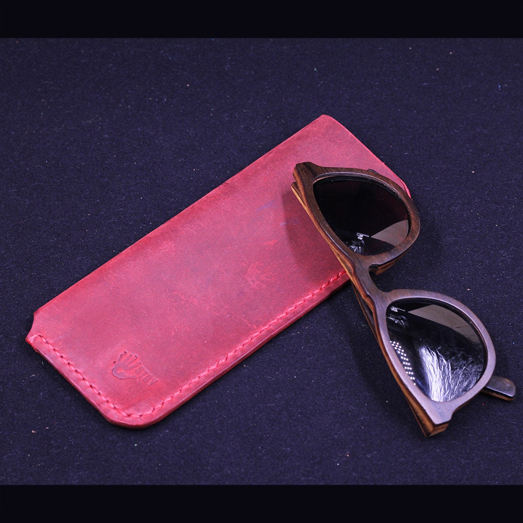 Leather Sun Glasses Case, Leather Eye Wear Case, Eyeglass Case