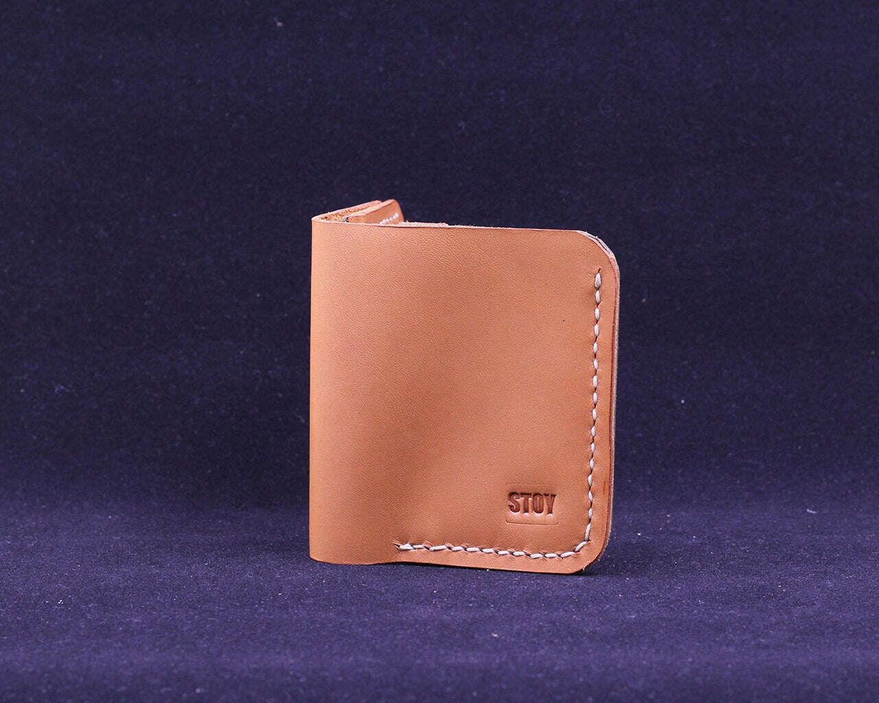 Handmade Leather Wallet - Vertical Coin Cart Wallet - Minimalist Front Pocket Wallet