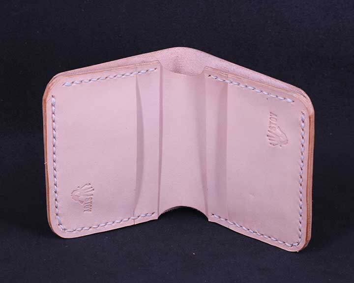 Handmade Leather Vertical Wallet - Natural