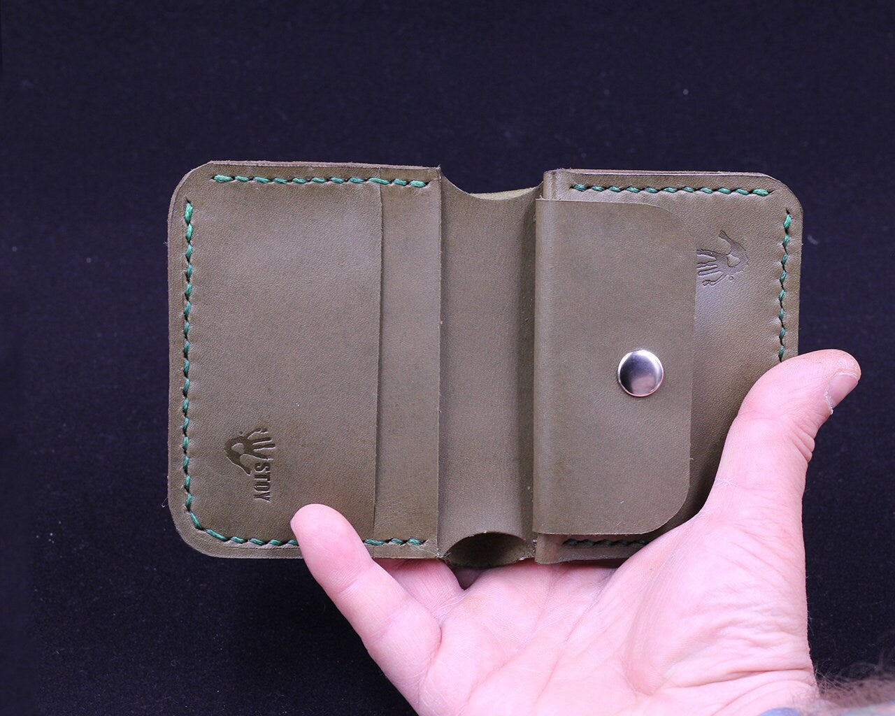 Handmade Leather Wallet - Vertical Coin Cart Wallet - Minimalist Front Pocket Wallet
