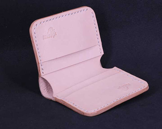 Handmade Leather Vertical Wallet - Natural