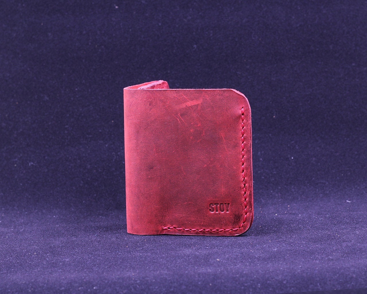 Handmade Leather Wallet - Vertical Coin Cart Wallet - Minimalist Front Pocket Wallet