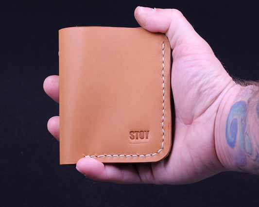 Handmade Leather Wallet - Vertical Coin Cart Wallet - Minimalist Front Pocket Wallet