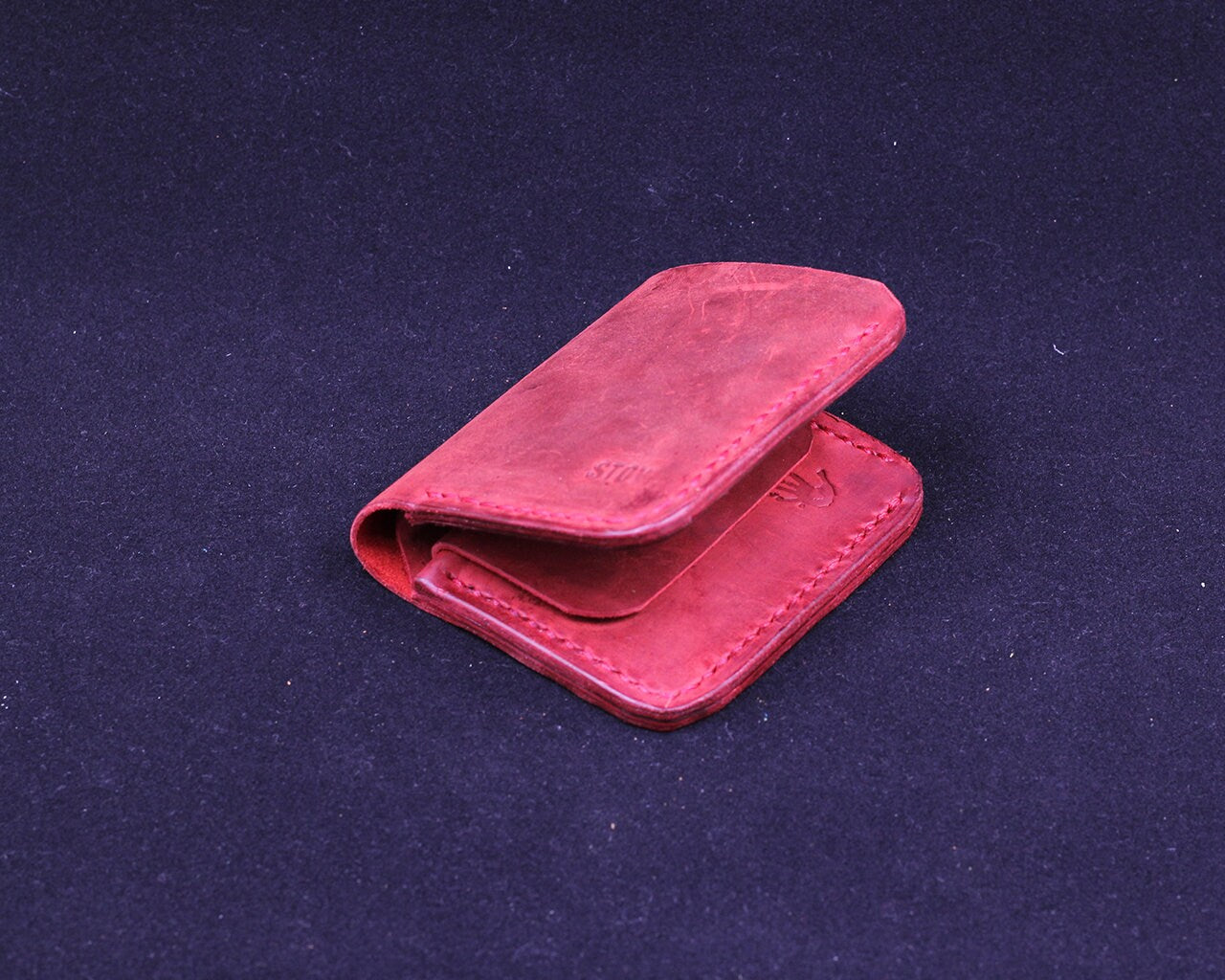 Handmade Leather Wallet - Vertical Coin Cart Wallet - Minimalist Front Pocket Wallet