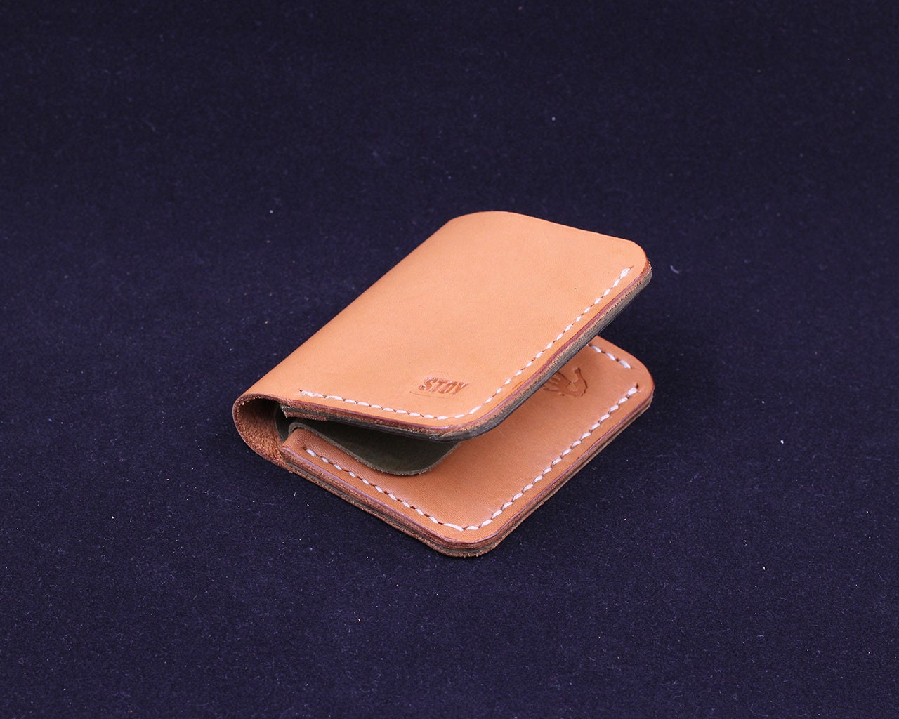Handmade Leather Wallet - Vertical Coin Cart Wallet - Minimalist Front Pocket Wallet